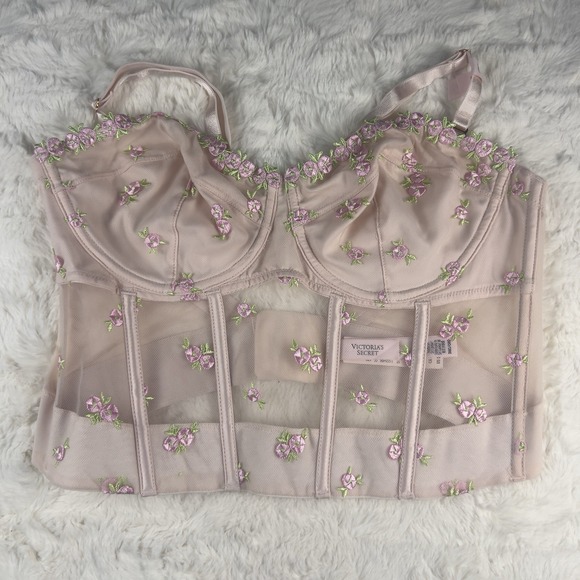 Victoria's Secret Other - Victoria's Secret Dream Angels Rosebud Embroidery Unlined Strapless Corset 34C
